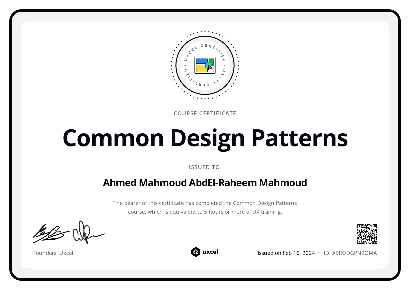 Ahmed Mahmoud AbdEl-Raheem Mahmoud's certificate